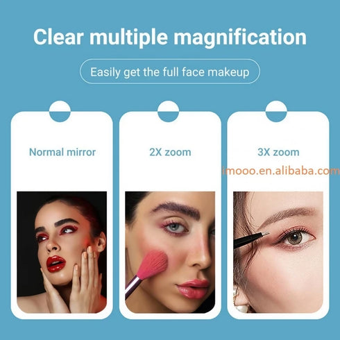 Foldable Rechargeable Adjustable Angle Smart Makeup Mirror